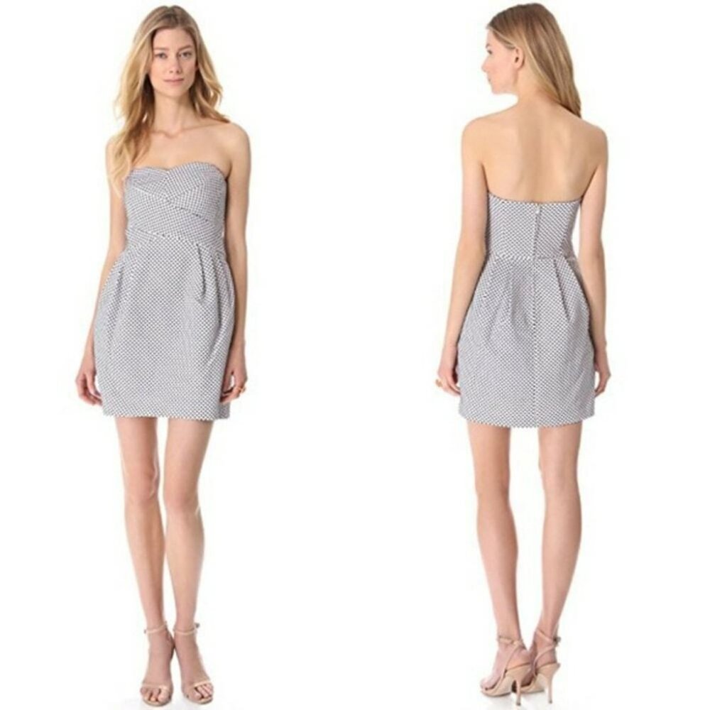 Club Monaco Natasha strapless polka dot dress